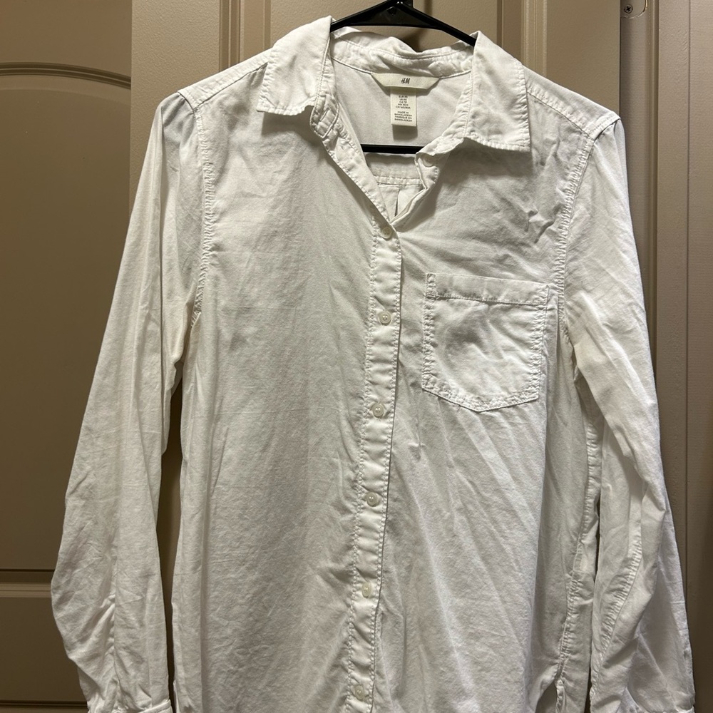 H&M Women's White Button Down Shirt